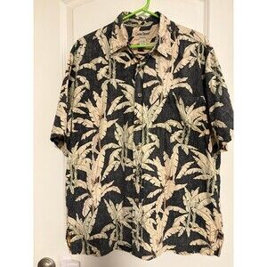 RARE Vintage Cooke Street Mens L Hawaiian Shirt Banana Tree Tropical Button Down